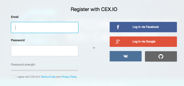 Com comprar Ethereum: iniciar la sessió al compte CEX.IO.