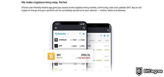 Millor aplicació de criptografia: eToro.