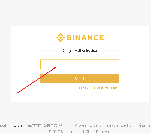 Autenticació de Google a la plataforma de negociació de criptomonedes Binance