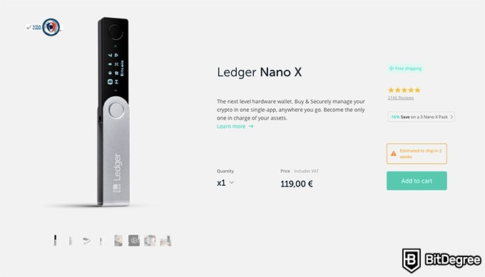 门罗币钱包：Ledger Nano X.