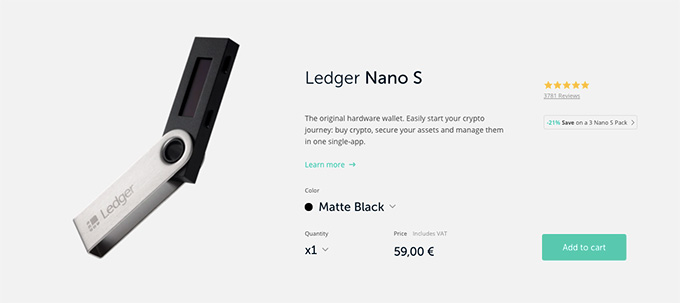 Millor cartera NEO: Ledger Nano S.