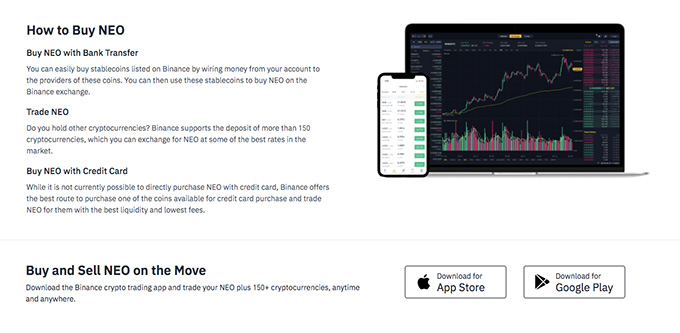 Millor cartera NEO: Binance.