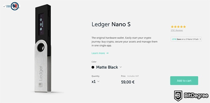 Cartera Tron: el Ledger Nano S.