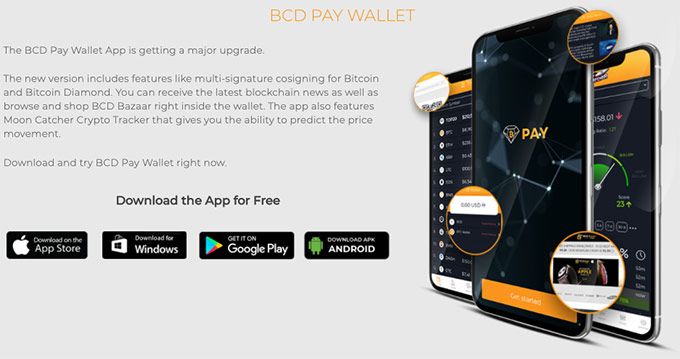 Bitcoin Diamond: cartera BCD Pay.