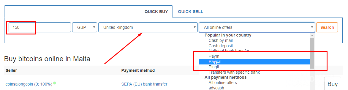 Com comprar Bitcoin amb Paypal: elecció LocalBitcoins PayPal.