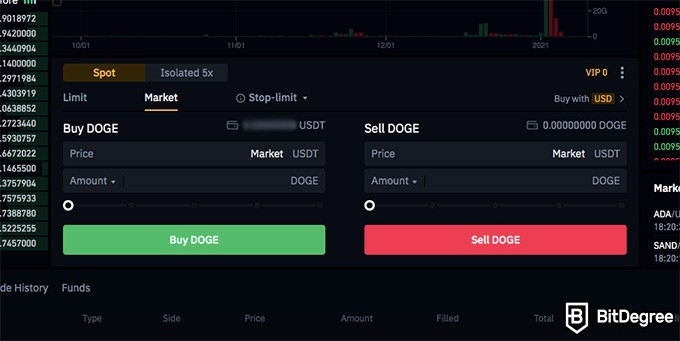 Comprar Dogecoin: compra a Binance amb USDT.