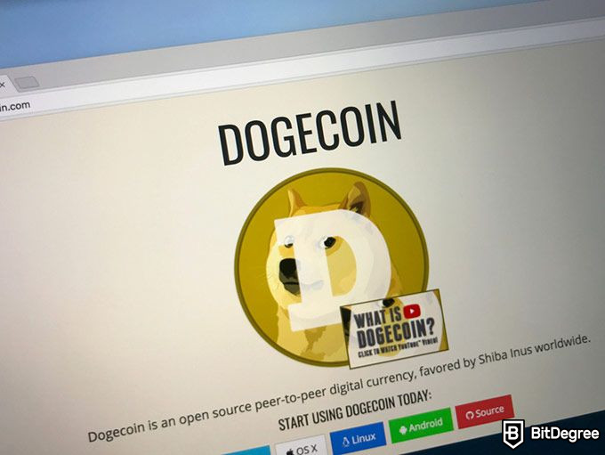 Extracció de Dogecoin: pàgina principal de Dogecoin.