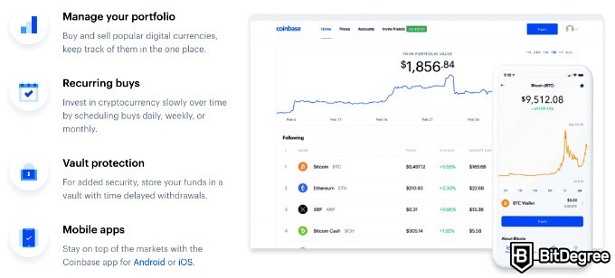 GDAX VS Coinbase: funcions de Coinbase.