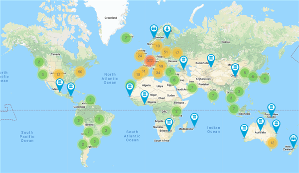 Mapa de la iniciativa global Blockchain