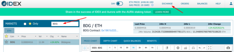 com comprar fitxes de grau de bit: intercanvi IDEX