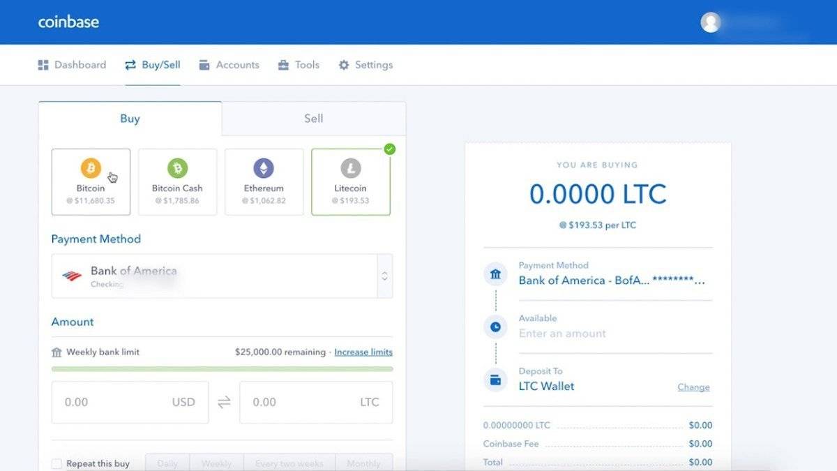 Instruccions sobre com comprar litecoin a Coinbase