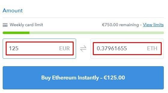 Límit de la targeta setmanal Coinbase