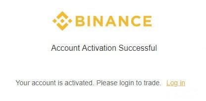 Com s'utilitza Binance: l'activació del compte s'ha realitzat correctament.