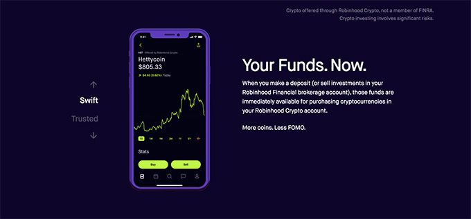 Robinhood crypto wallet: emmagatzematge de fons.