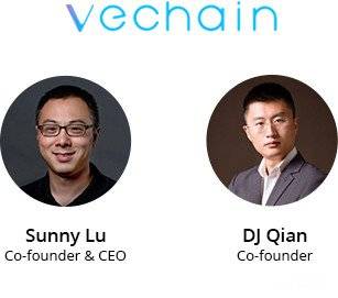 Sunny Lu i cofundadors de DJ Qian de Vechain