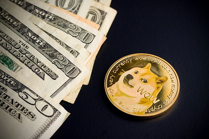 Què és Dogecoin: una moneda Dogecoin i fiat.